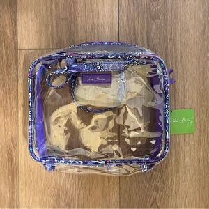 NWT Vera Bradley Clear Lilac Tapestry Cosmetic Bag